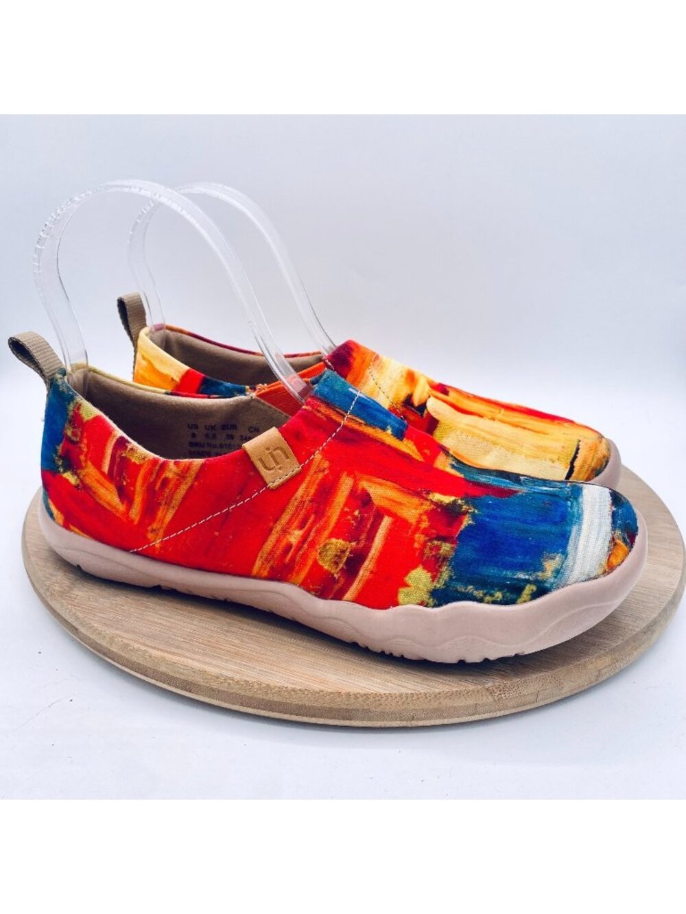 UIN Shoes Womens 8 Multicolor Slip On Sporty Brush Toledo Flats Artisan